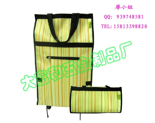 供应条纹购物车/花布折叠车/时尚拉杆车